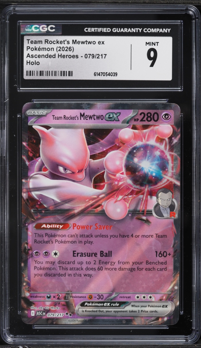 2026 Pokemon Mega Evolution Ascended Heroes Holo Team Rocket's Mewtwo ex #79 CGC 9 MINT