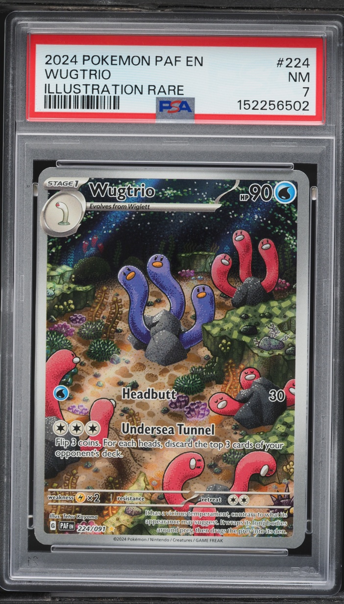 2024 Pokemon Scarlet & Violet Paldean Fates IR Wugtrio #224 PSA 7 NRMT