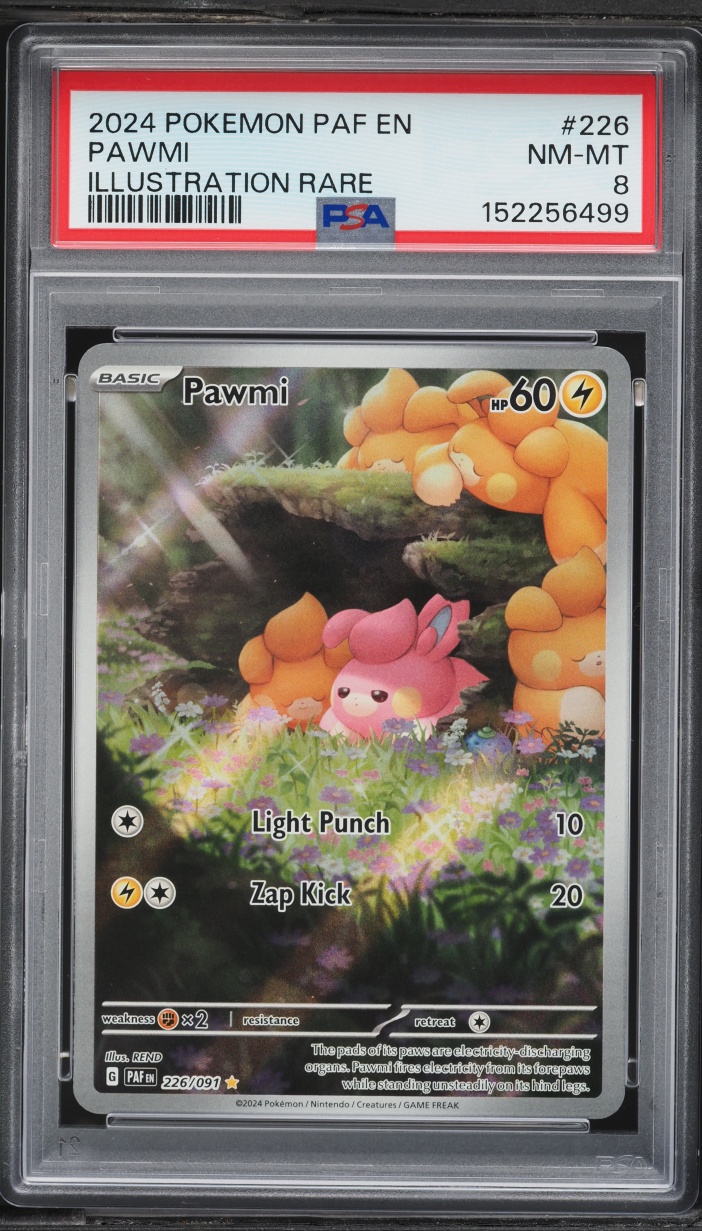 2024 Pokemon Scarlet & Violet Paldean Fates IR Pawmi #226 PSA 8 NM-MT
