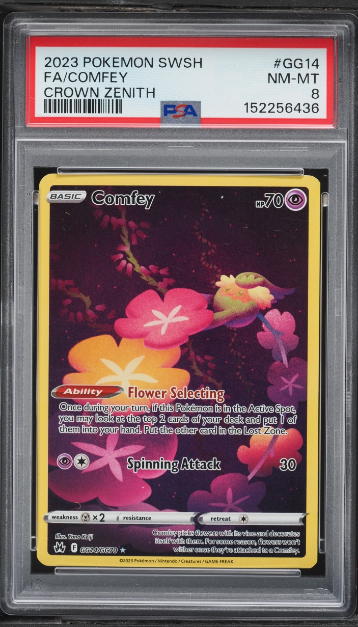 2023 Pokemon Sword & Shield Crown Zenith Full Art Comfey #GG14 PSA 8 NM-MT