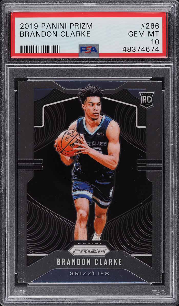 2019 Panini Mosaic Green Swirl Brandon Clarke ROOKIE RC /10 #277