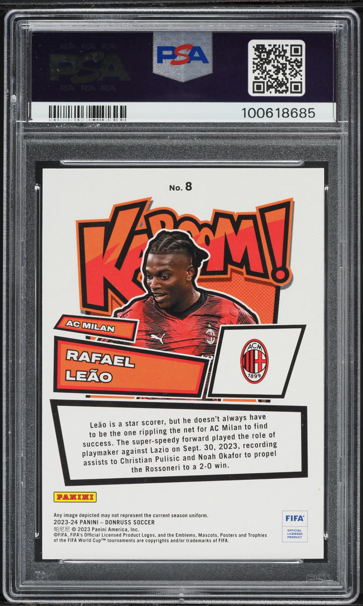 2023 Donruss FIFA Kaboom! Rafael Leao #8 PSA 10 GEM MINT
