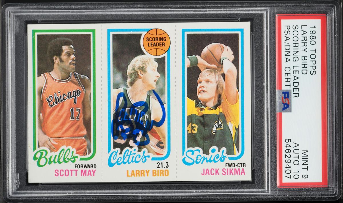 1980 Topps Basketball Larry Bird ROOKIE AUTO DNA 10 PSA 9 MINT