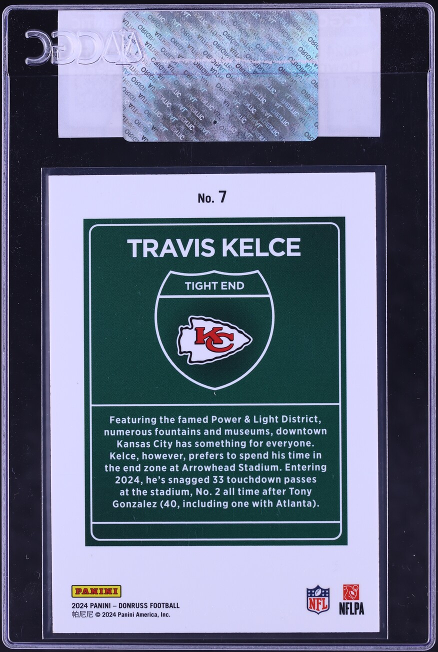 2024 Donruss Downtown Travis Kelce #7 CGC AUTH