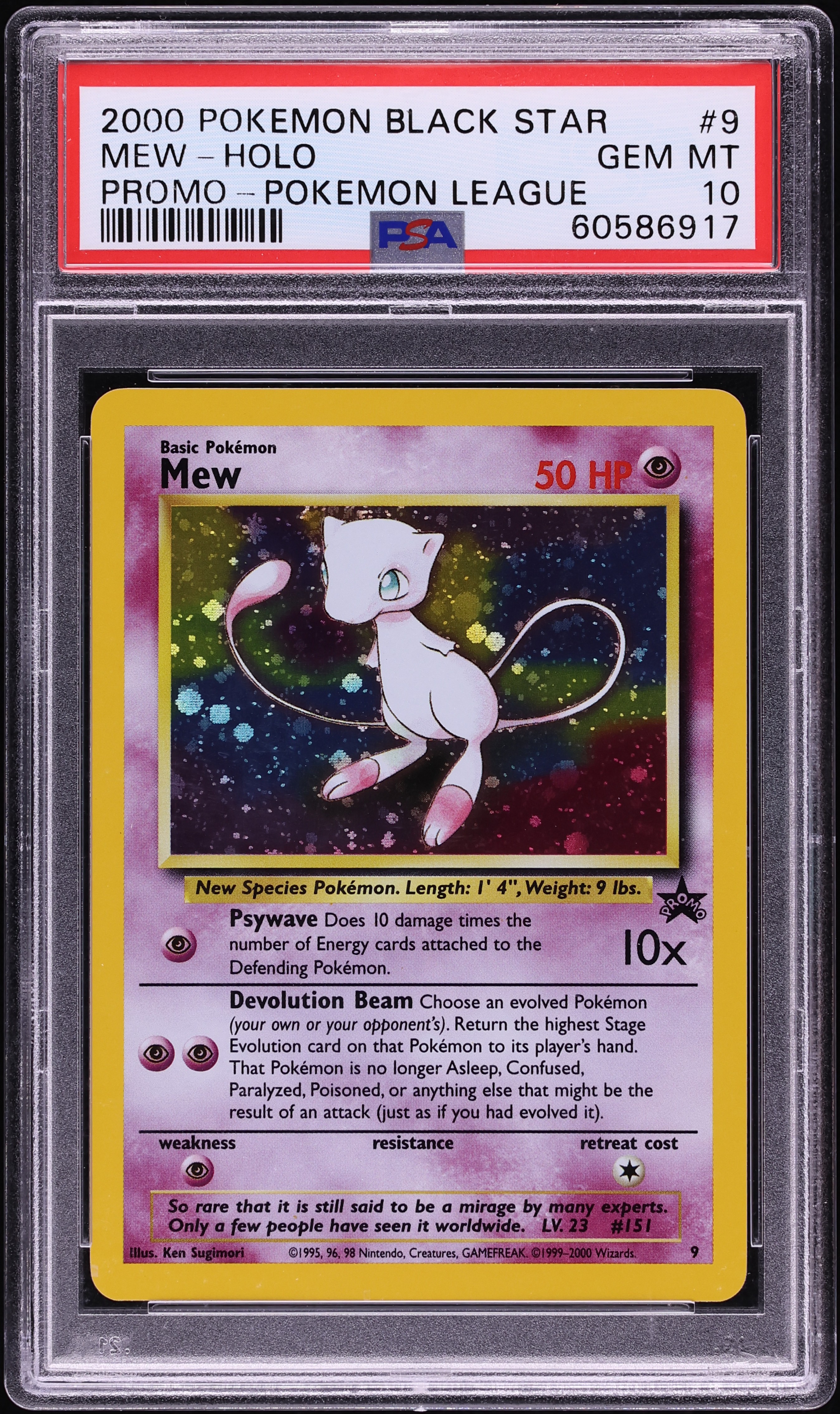 2000 Pokemon League Black Star Promo Holo Mew #9 PSA 10 GEM MINT