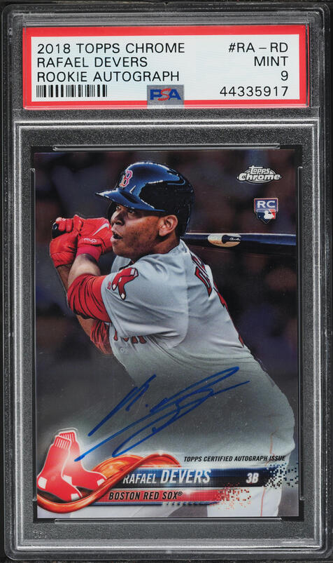 2018 Topps Chrome Rafael Devers ROOKIE AUTO #RA-RD PSA 10 GEM MINT