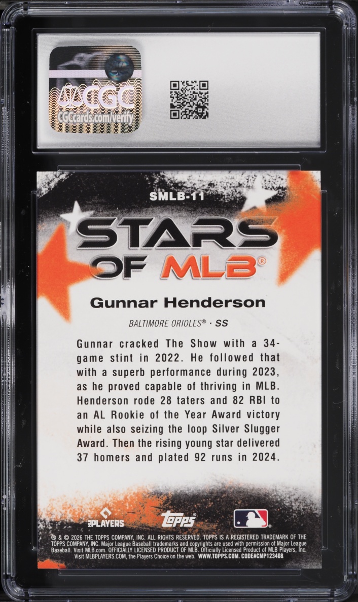 2026 Topps Stars Of MLB Gunnar Henderson #SMLB-11 CGC 9 MINT
