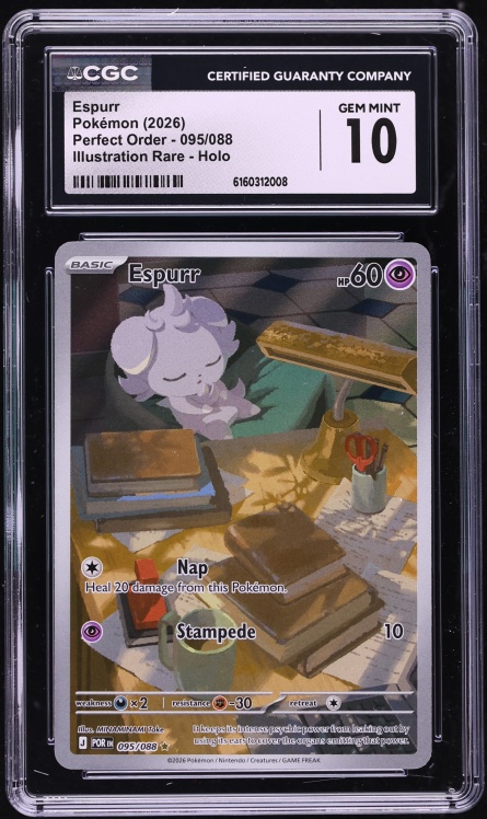 2026 Pokemon Mega Evolution Perfect Order IR Espurr #095 CGC 10 GEM MINT