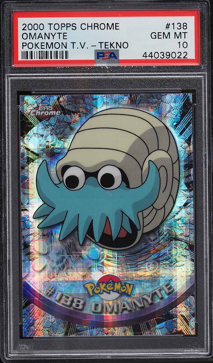 2000 Topps Chrome Pokemon Series 2 Tekno Omanyte #138 PSA 10 GEM MINT