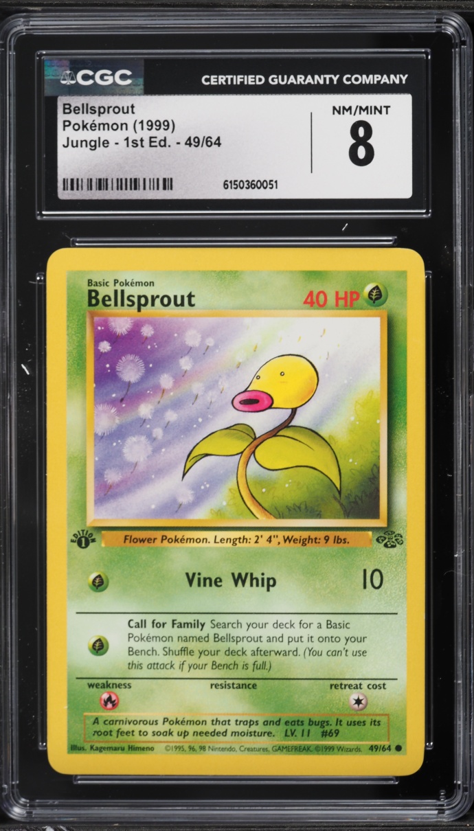1999 Pokemon Jungle 1st Edition Bellsprout #49 CGC 8 NM-MT