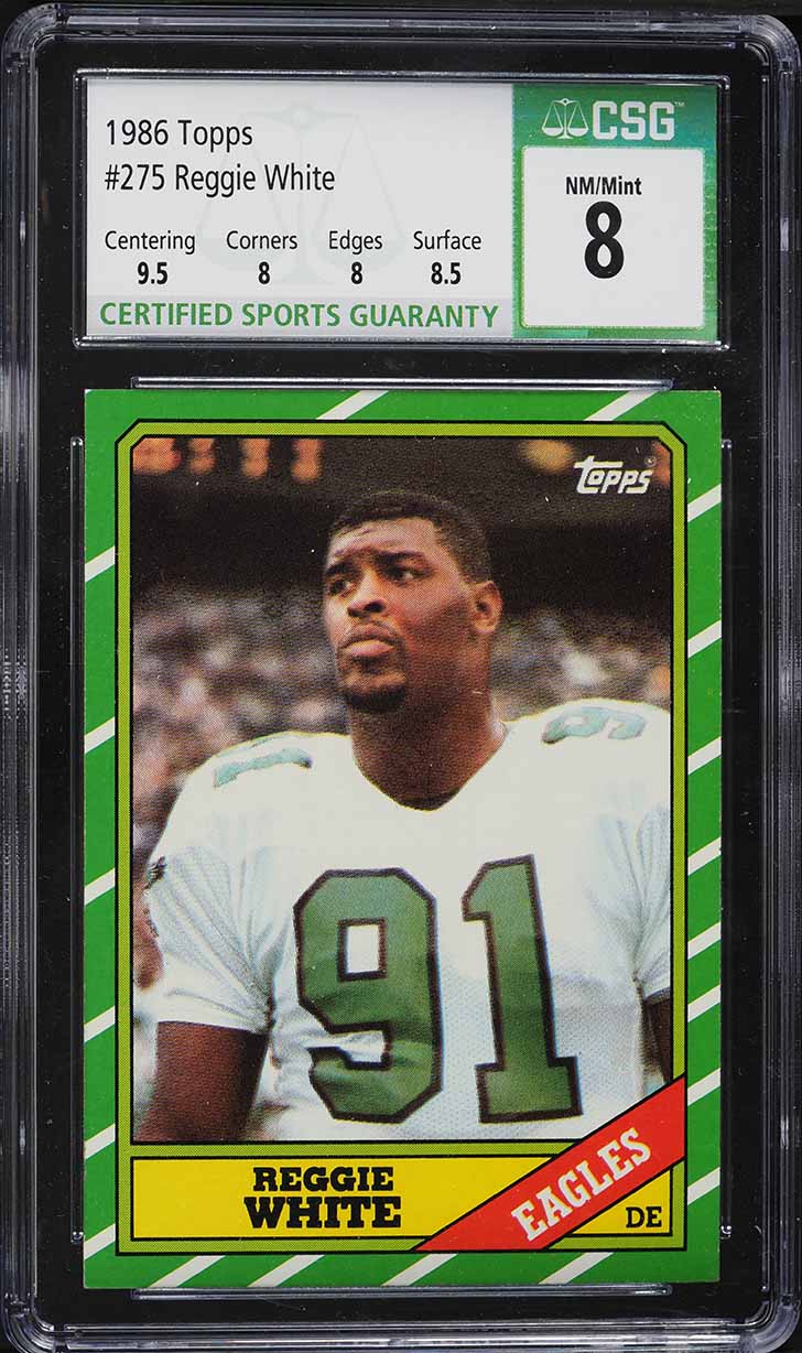 1986 Topps Football Reggie White ROOKIE #275 CSG 8 NM-MT