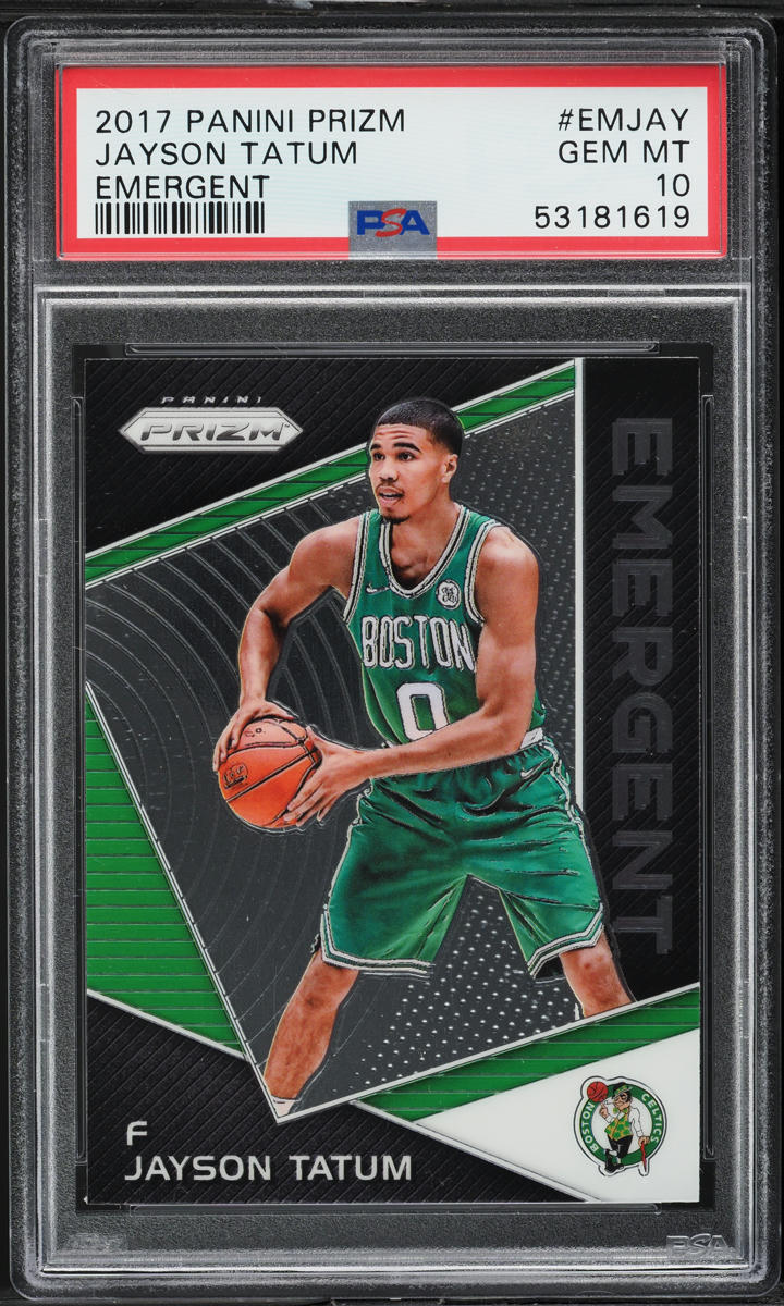 2017 Panini Prizm Emergent Jayson Tatum ROOKIE #EM-JAY PSA 10 GEM MINT