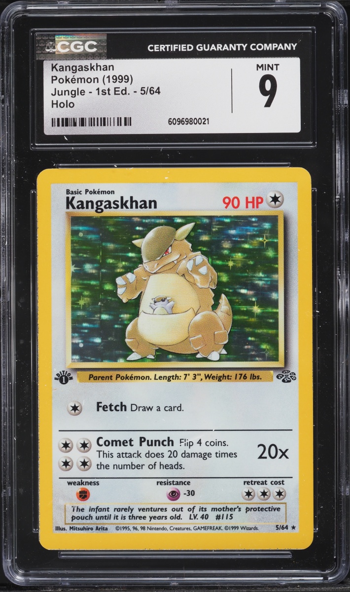 1999 Pokemon Jungle 1st Edition Holo Kangaskhan #5 CGC 9 MINT
