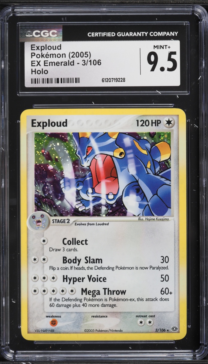 2005 Pokemon Ex Emerald Holo Exploud #3 CGC 9.5 MINT+