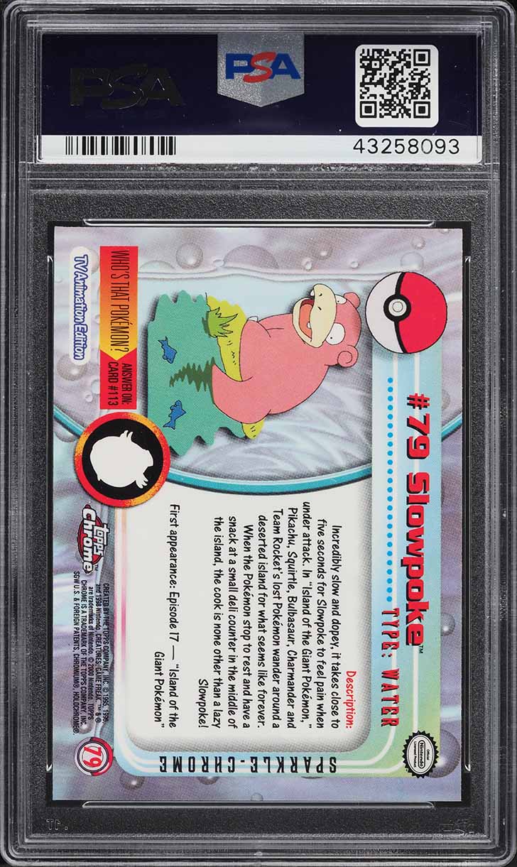 2000 Pokemon Topps Chrome Series 2 Sparkle Slowpoke #79 PSA 10 GEM MINT