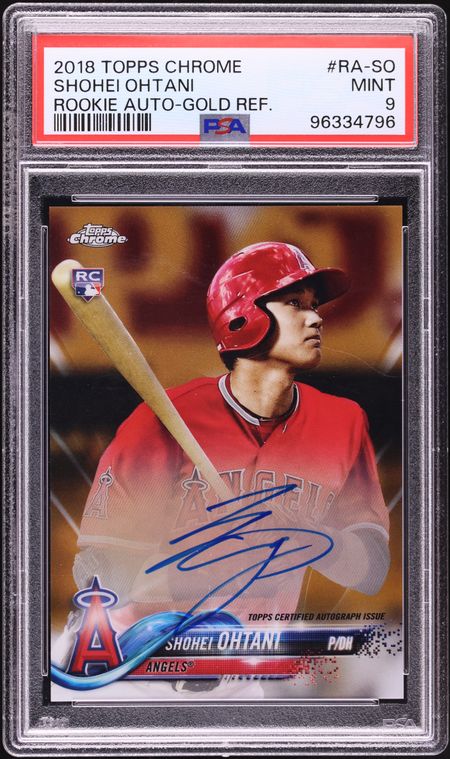 2018 Bowman Chrome Gold Refractor Shohei Ohtani ROOKIE AUTO /50