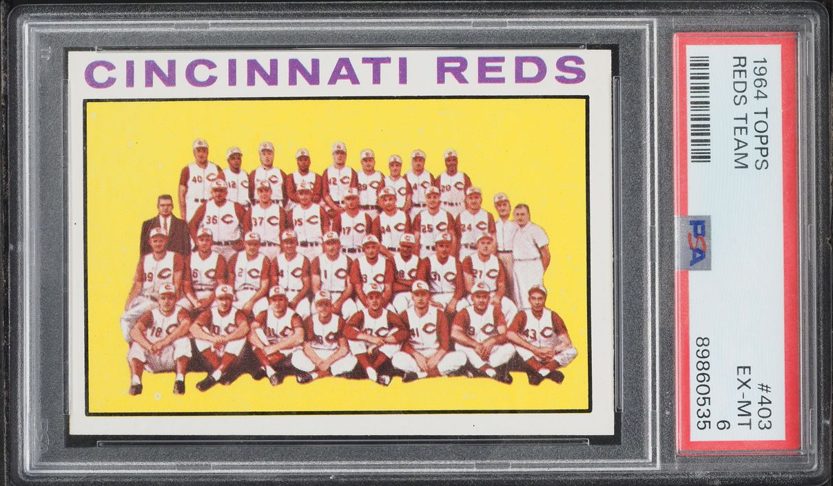 1964 Topps Reds Team #403 PSA 6 EXMT