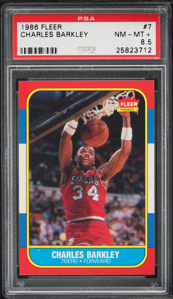 1986 Fleer Basketball Charles Barkley ROOKIE #7 PSA 8.5 NM-MT+