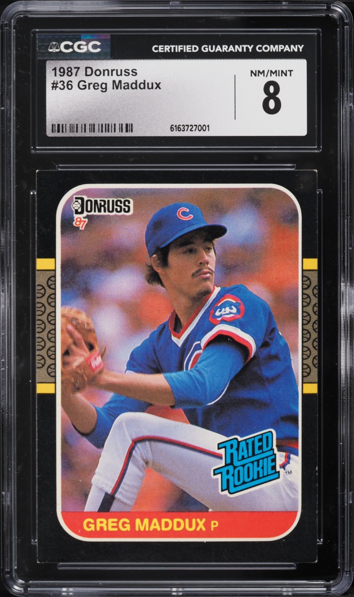 1987 Donruss Greg Maddux ROOKIE #36 CGC 8 NM-MT