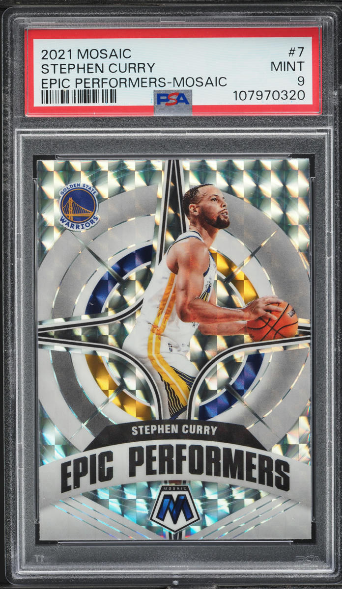 2021 Panini Mosaic Epic Performers Mosaic Stephen Curry #7 PSA 9 MINT