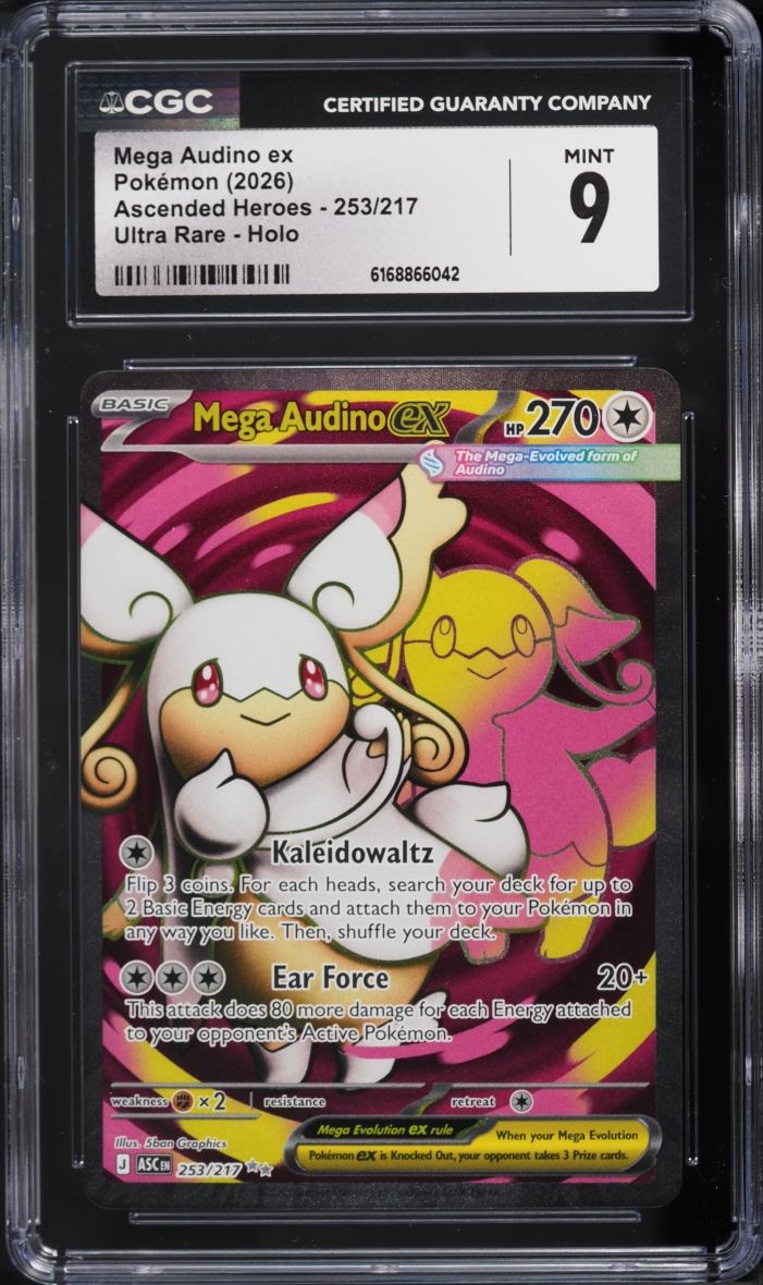 2026 Pokemon Mega Evolution Ascended Heroes Full Art Mega Audino ex #253 CGC 9 MINT