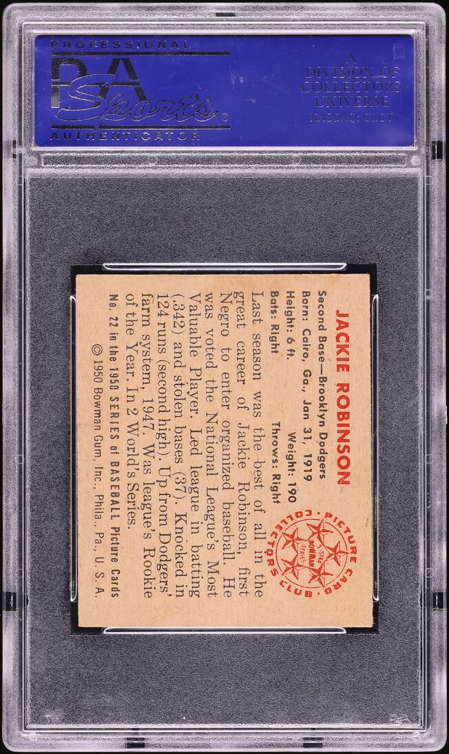 1950 Bowman Jackie Robinson #22 PSA 6 EXMT