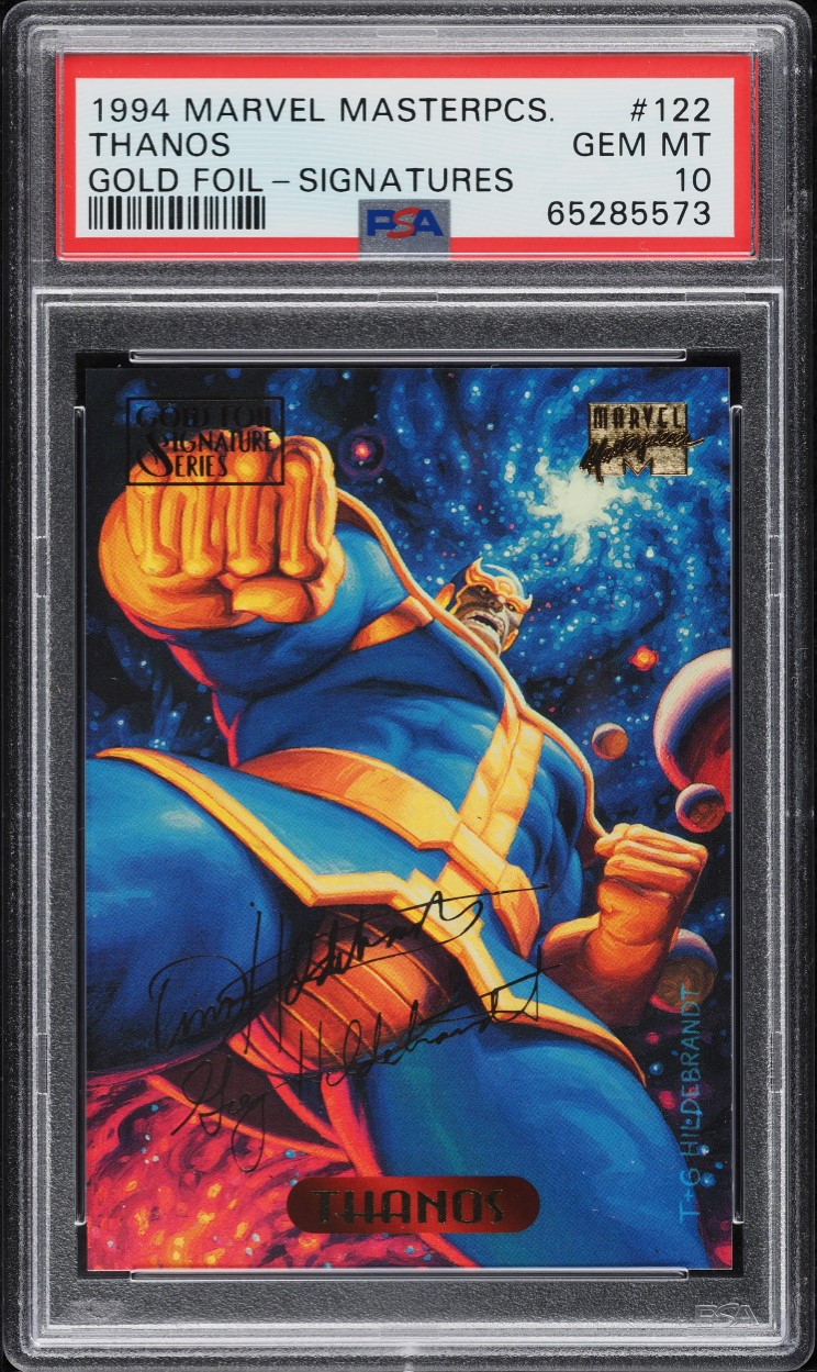 1994 Marvel Masterpieces Gold Foil Signatures Thanos #122