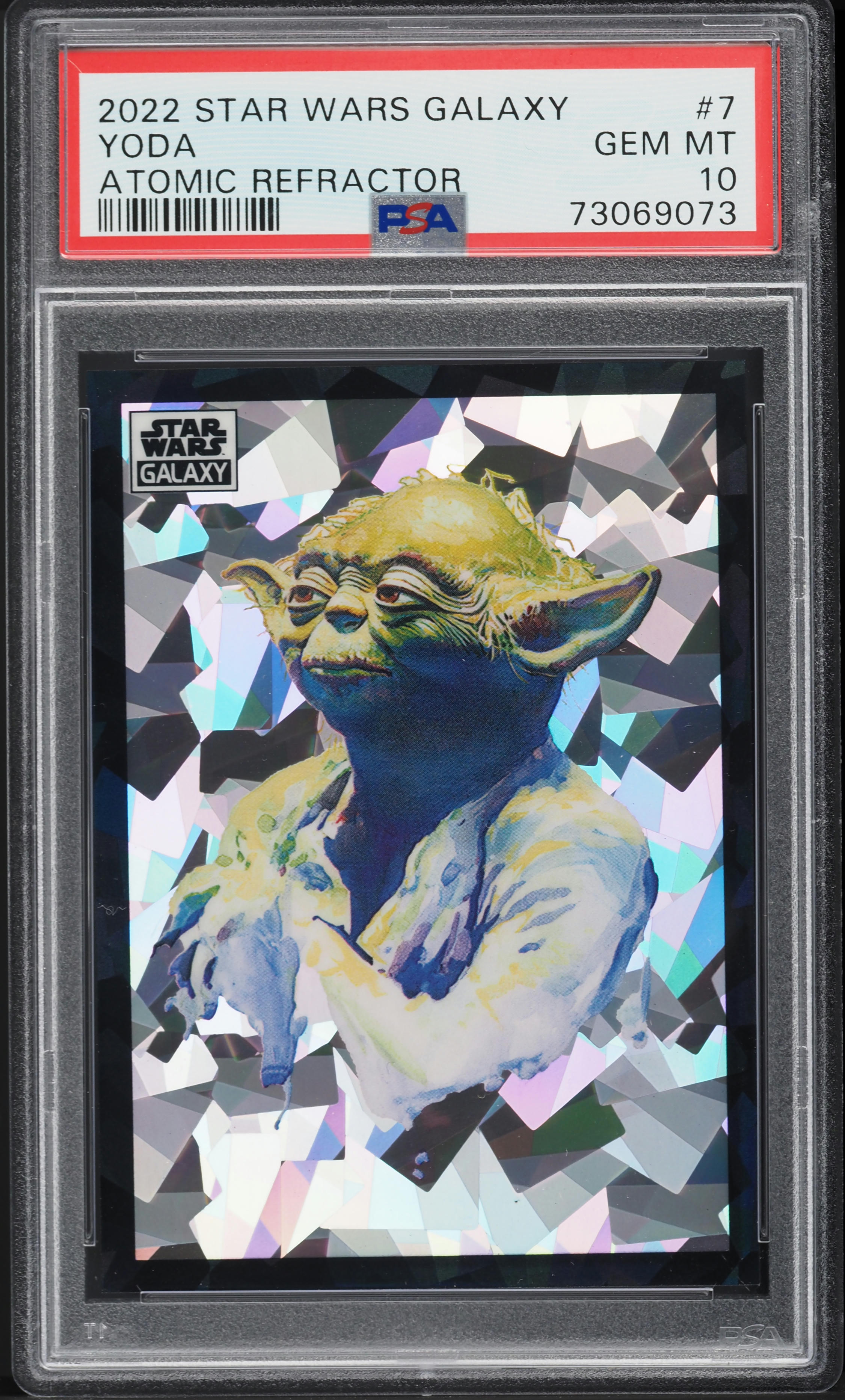 2022 Topps Chrome Star Wars Galaxy Atomic Refractor Yoda /150 #7 PSA 10 ...