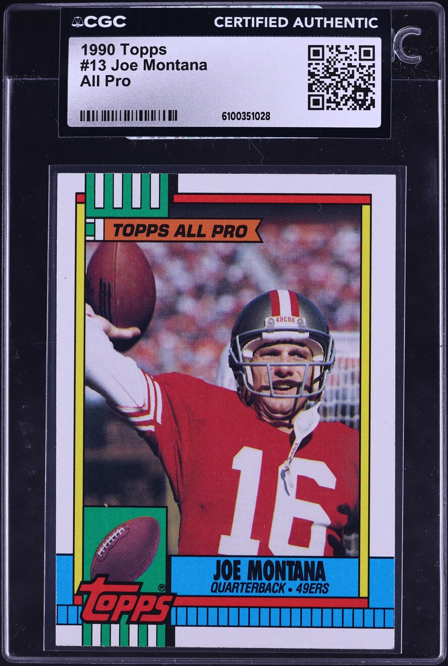 1990 Topps Football Joe Montana ALL PRO #13 CGC AUTH