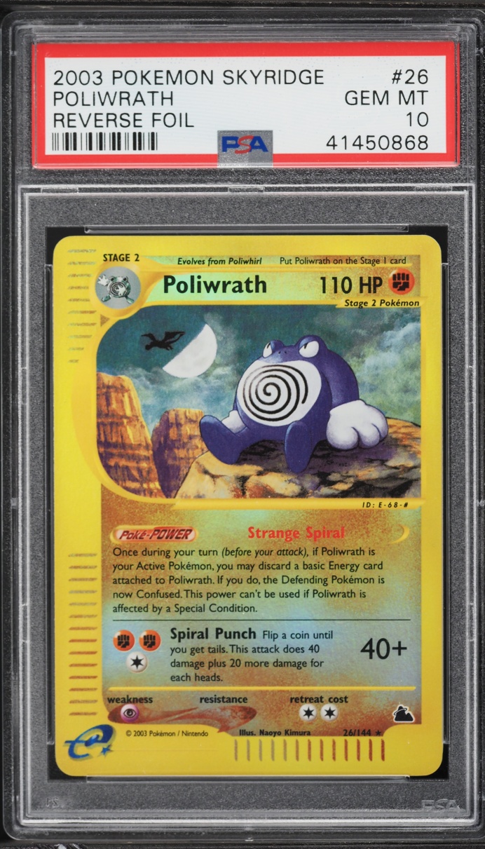 2002 Pokemon Skyridge Reverse Holo Poliwrath #26 PSA 10 GEM MINT