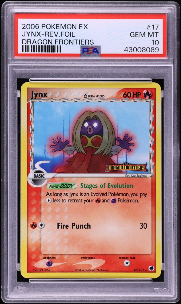 2006 Pokemon EX Dragon Frontiers Reverse Holo Jynx #17 PSA 10 GEM MINT