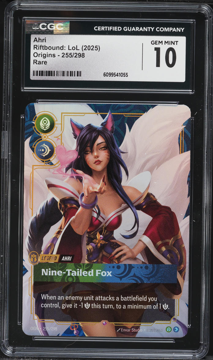 2025 Riftbound League Of Legends LoL Origins Ahri #255 CGC 10 GEM MINT ...