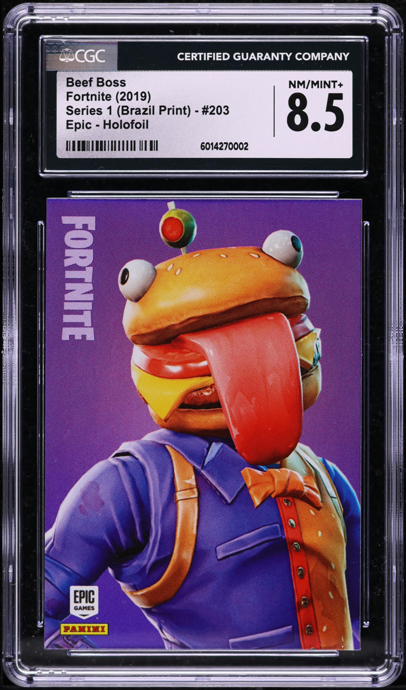2019-panini-fortnite-series-1-brazil-holofoil-beef-boss-203-cgc-8-5-nm