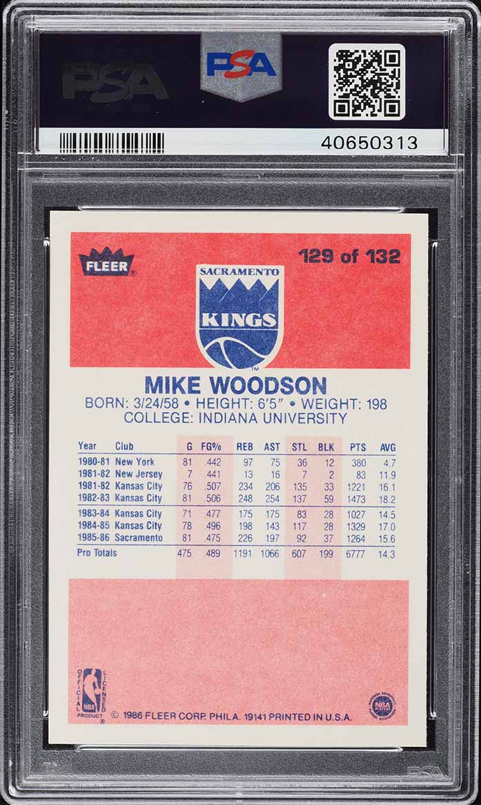 1986 Fleer Basketball Mike Woodson #129 PSA 10 GEM MINT
