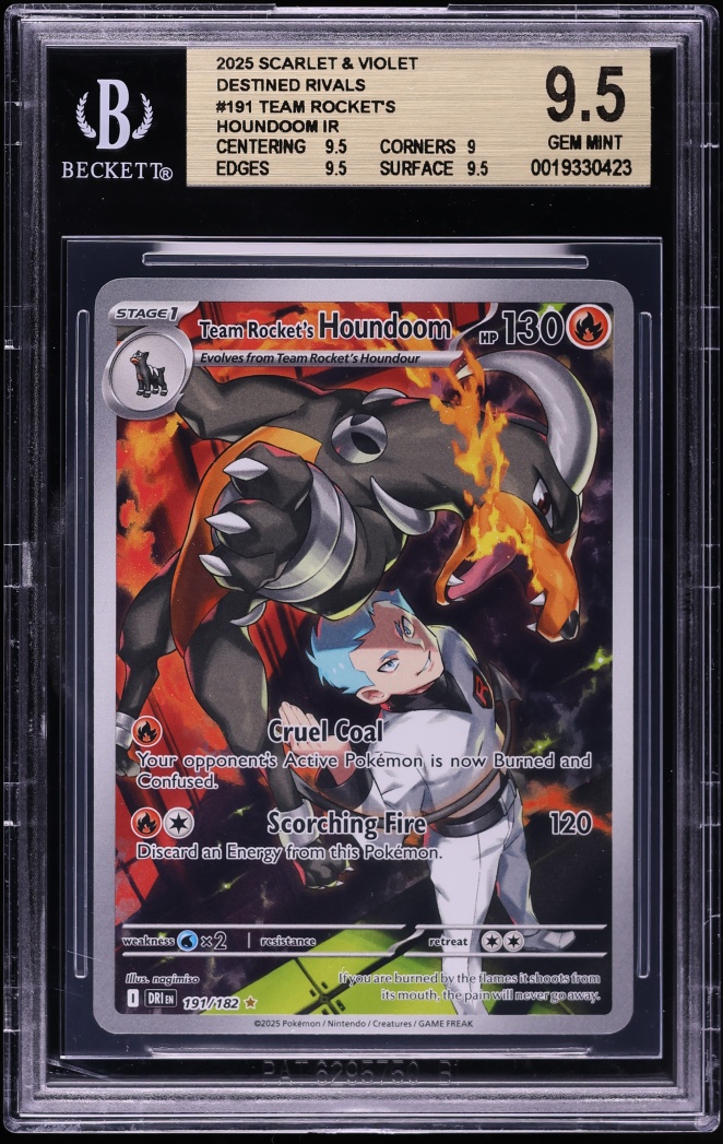 2025 Pokemon Scarlet & Violet Destined Rivals IR Team Rocket's Houndoom #191 BGS 9.5 GEM MINT