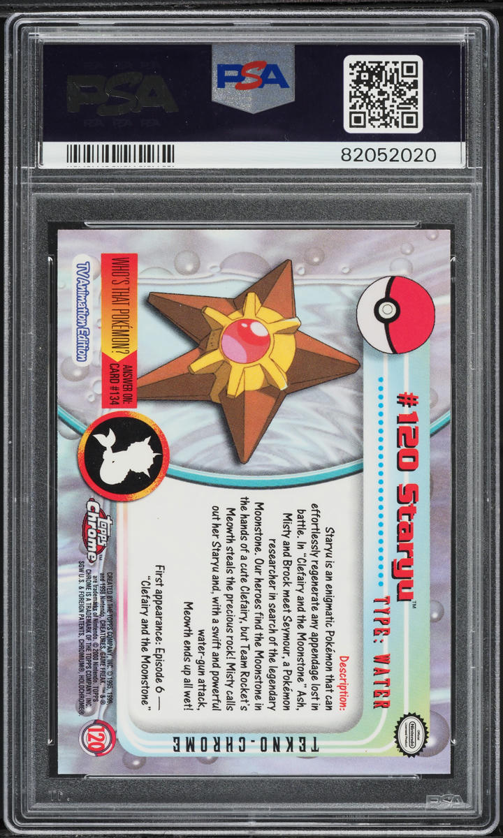 2000 Topps Chrome Pokemon Series 2 Tekno Staryu #120 PSA 10 GEM MINT