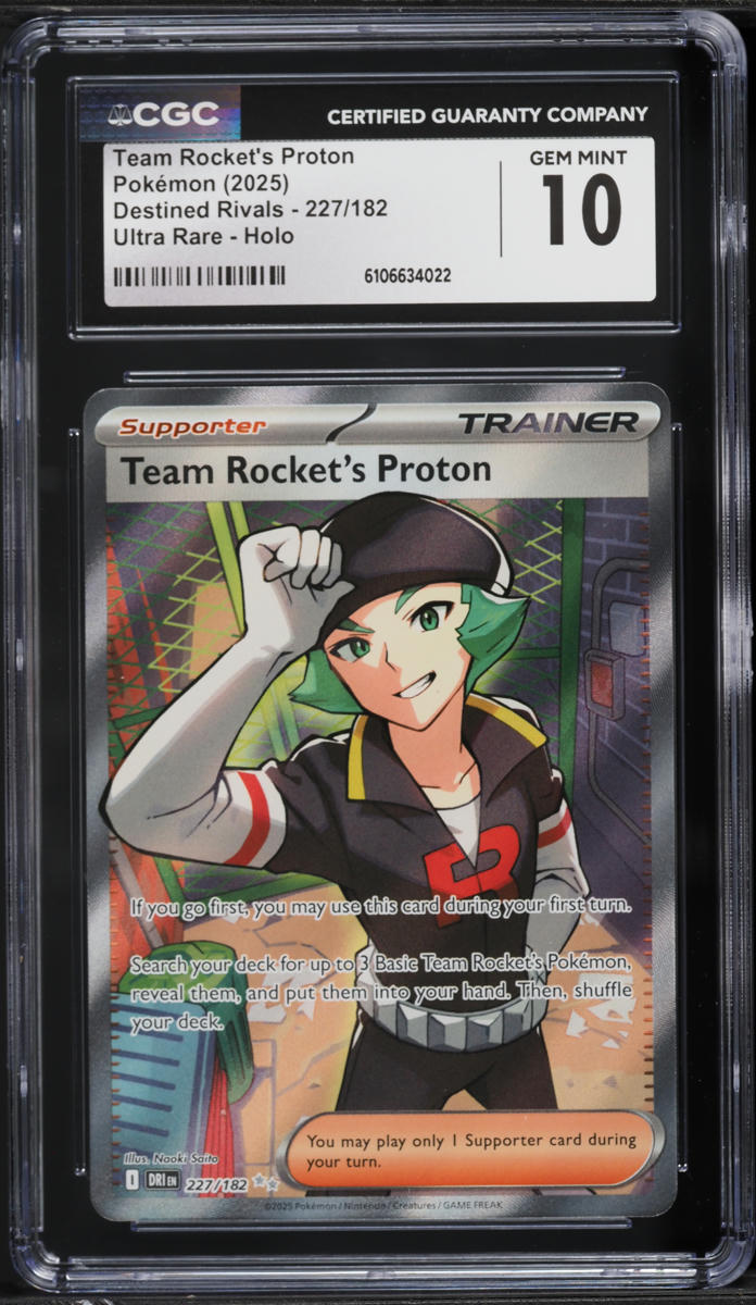 2025 Pokemon Scarlet & Violet Destined Rivals Full Art Team Rocket's Proton #227 CGC 10 GEM