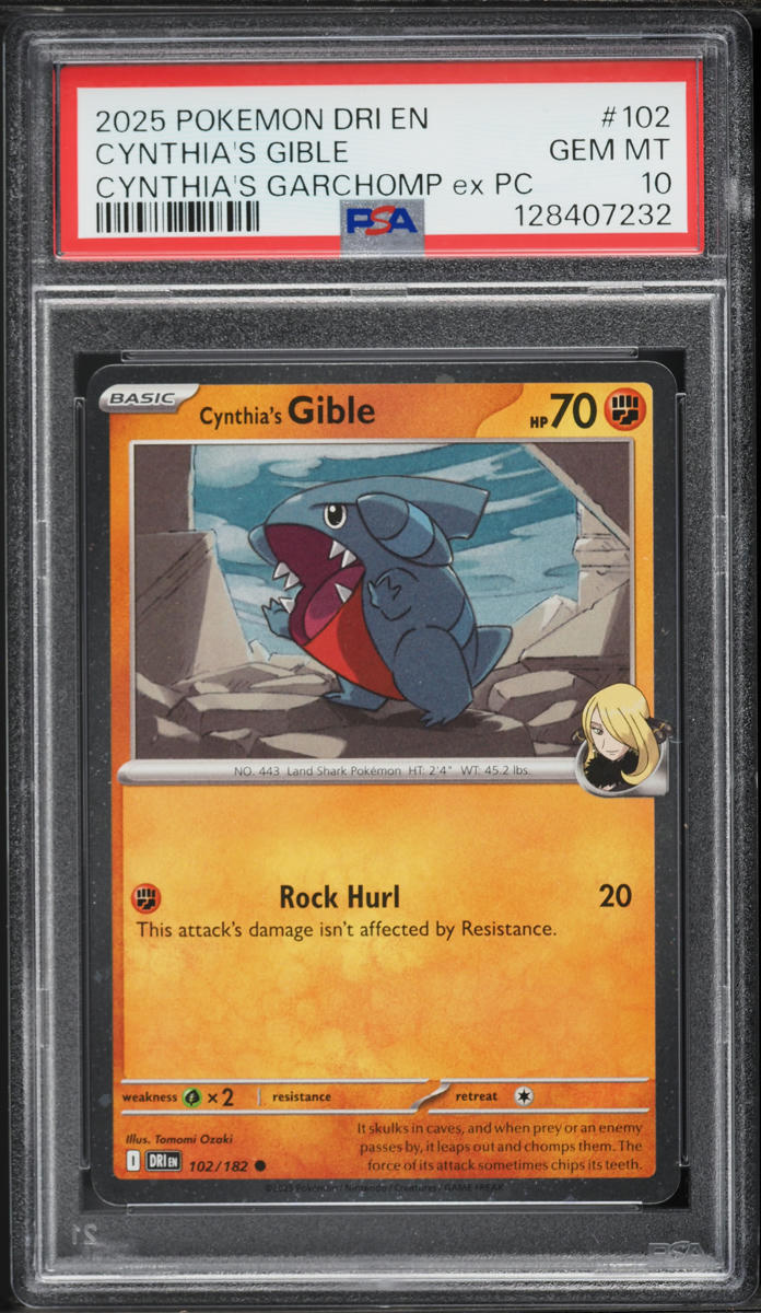 2025 Pokemon SV Promo Destined Rivals Premium Collection Cynthia's Gible #102 PSA 10 GEM MINT