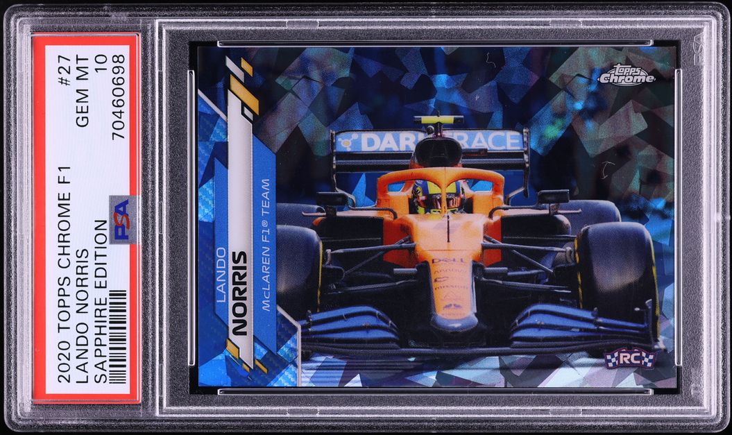 2020 Topps Chrome Formula 1 F1 Sapphire Lando Norris ROOKIE #27 PSA 10 GEM MINT