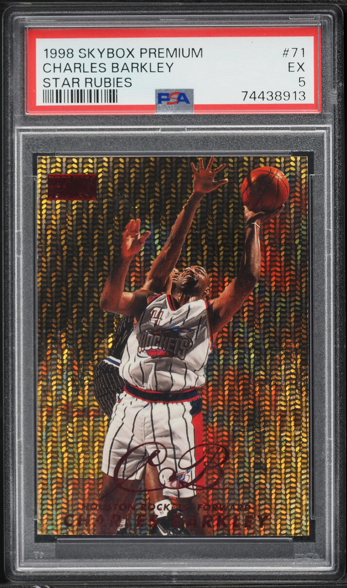 1998 Skybox Premium Star Rubies Charles Barkley /50 #71 PSA 5 EX - Photo 1