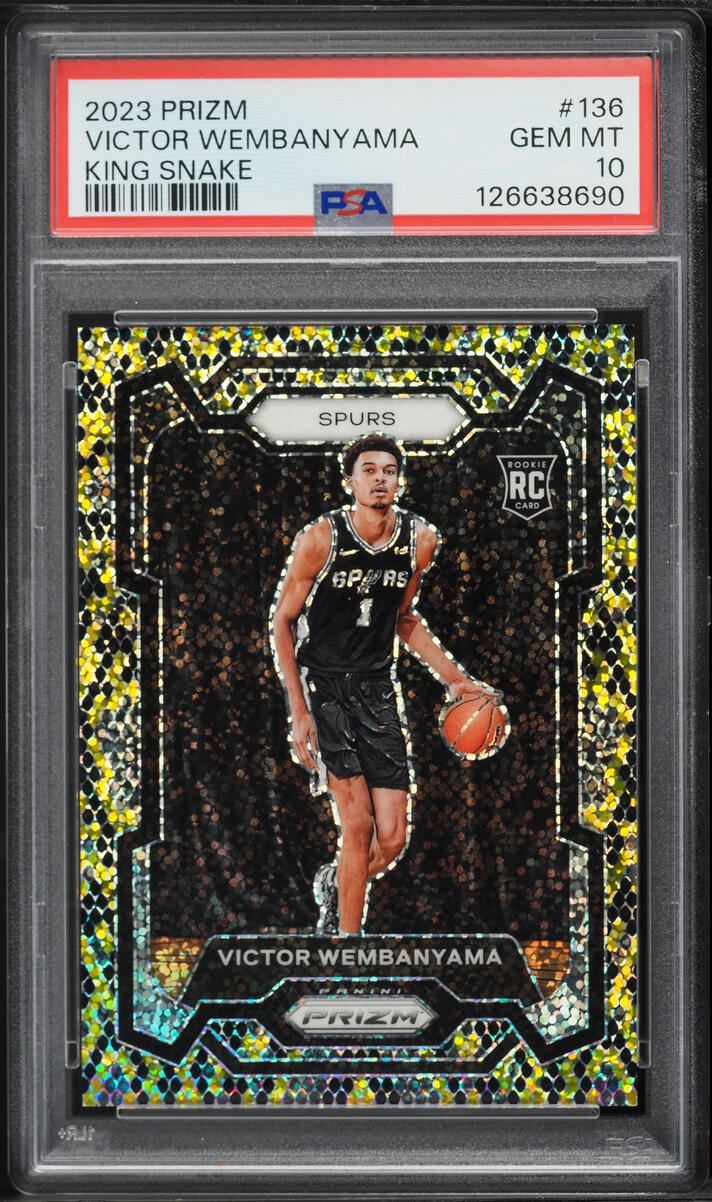 2023 Panini Prizm King Snake Victor Wembanyama ROOKIE #136 PSA 10 GEM MINT - Photo 1