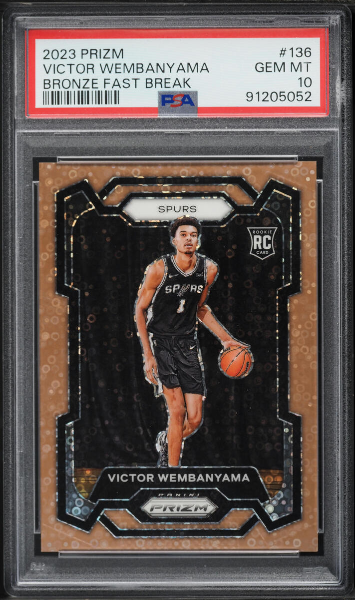 2023 Panini Prizm Bronze Fast Break Victor Wembanyama ROOKIE /20 #136 PSA 10 GEM MINT - Photo 1