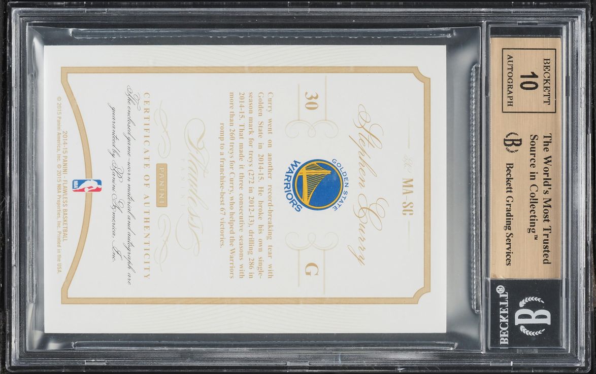 2014 Panini Flawless Momentous Emerald Stephen Curry PATCH AUTO /5 #MA-SC BGS 9.5 GEM MINT - Photo 2