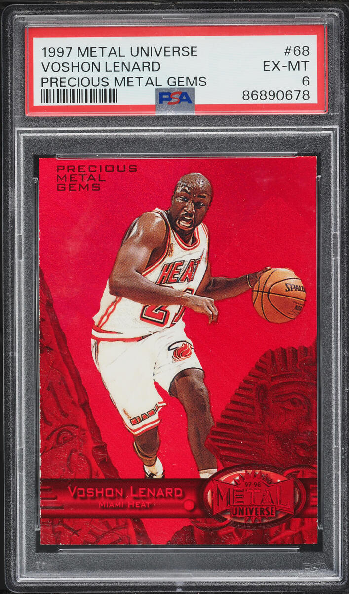 1997 Metal Universe Precious Metal Gems PMG Red Voshon Lenard /100 #68 PSA 6 EXMT - Photo 1