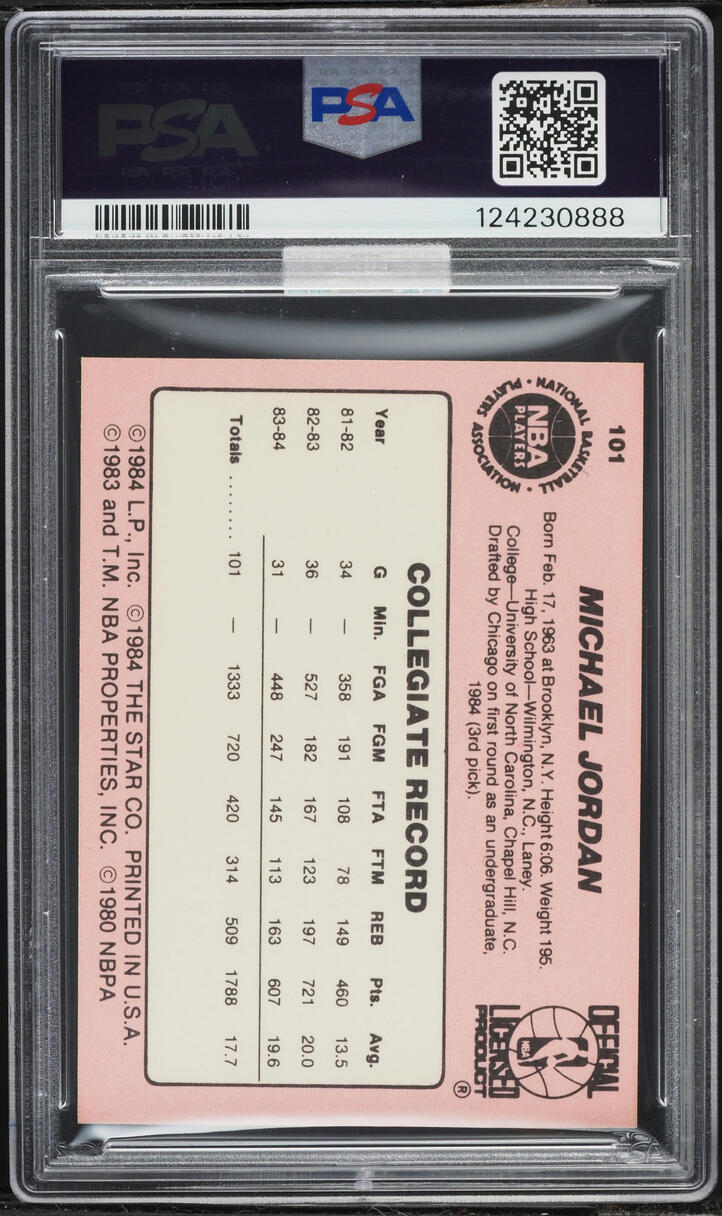 1984 Star Basketball Michael Jordan ROOKIE #101 MBA PSA 6 EXMT - Photo 2
