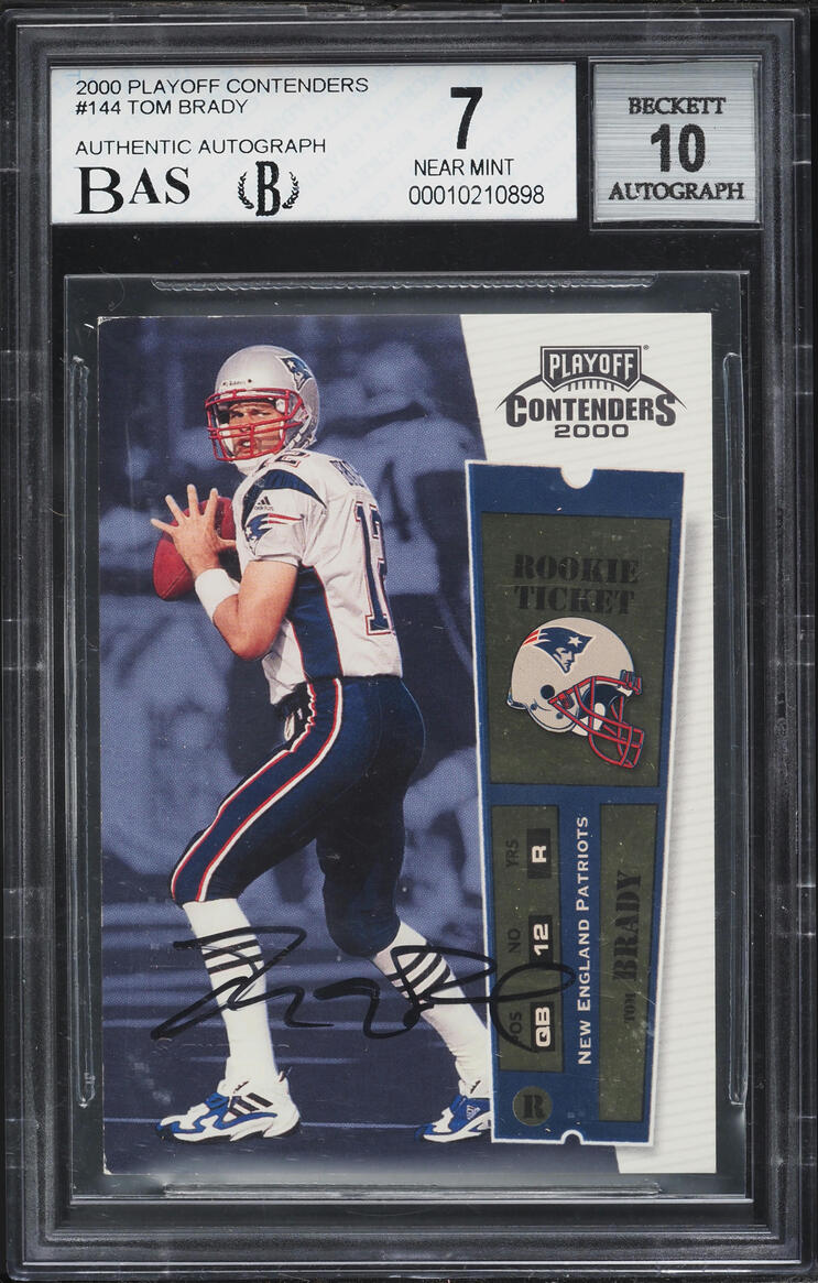 2000 Playoff Contenders Tom Brady ROOKIE AUTO #144 BAS BGS 7 NRMT - Photo 1