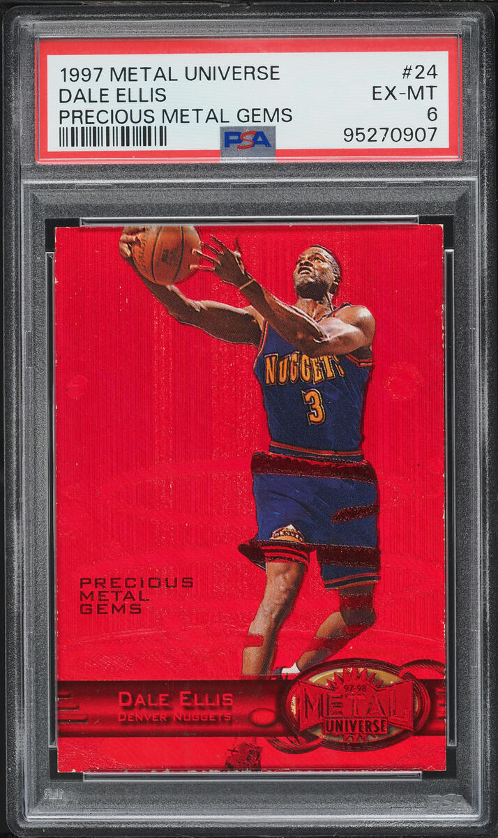 1997 Metal Universe Precious Metal Gems PMG Red Dale Ellis /100 #24 PSA 6 EXMT - Photo 1