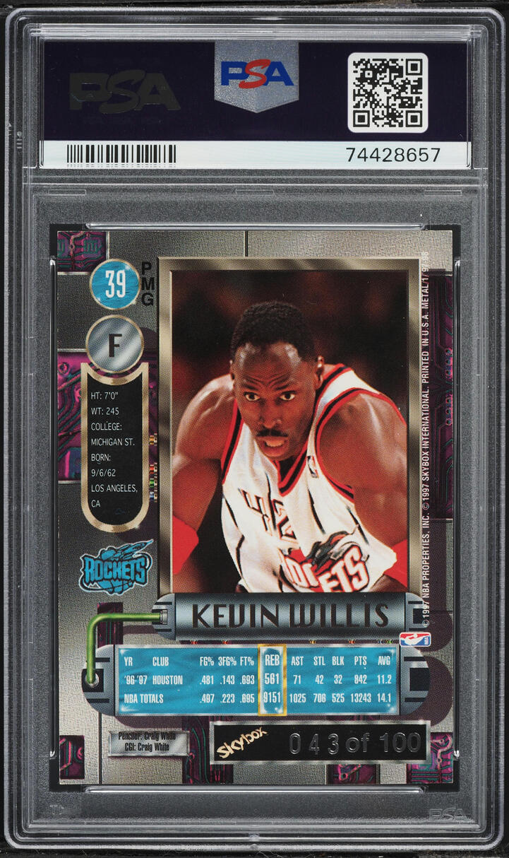 1997 Metal Universe Precious Metal Gems PMG Red Kevin Willis /100 #39 PSA 6 EXMT - Photo 2