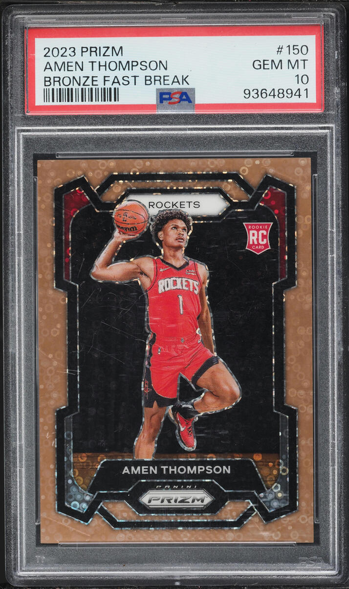 2023 Panini Prizm Bronze Fast Break Amen Thompson ROOKIE /20 #150 PSA 10 GEM MINT - Photo 1