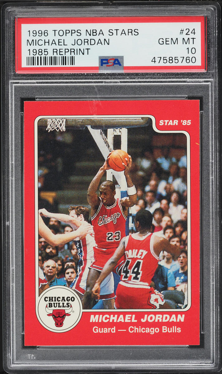 1996 Topps NBA Stars '85 Reprint Michael Jordan #24 PSA 10 GEM MINT - Photo 1
